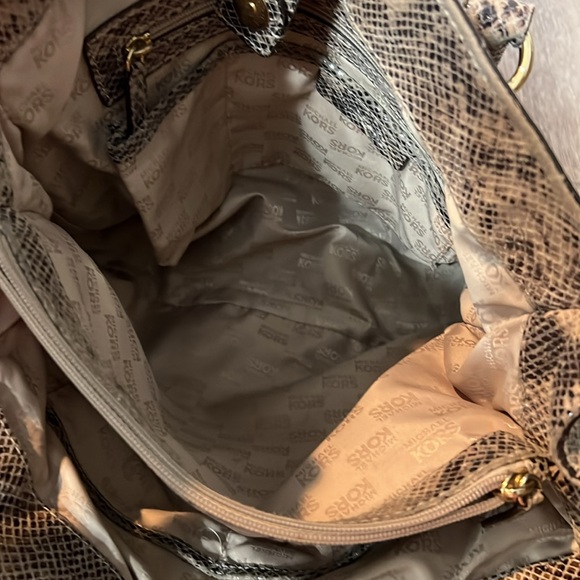 Michael Kors Python brown and tan large satchel bag - Picture 5 of 7